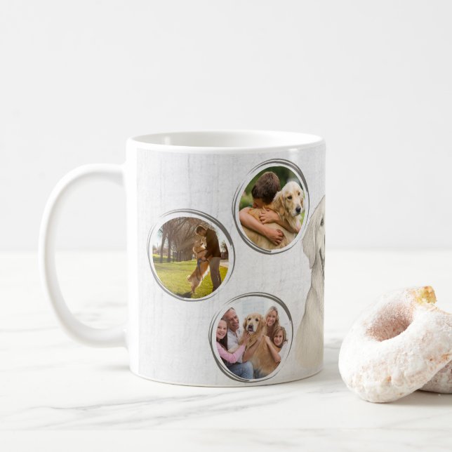 Taza De Café Personalizado de la mamá del recuperador de oro pe (Con donut)