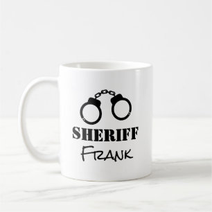 Taza De Café Personalizado de la policía esposas policía sher