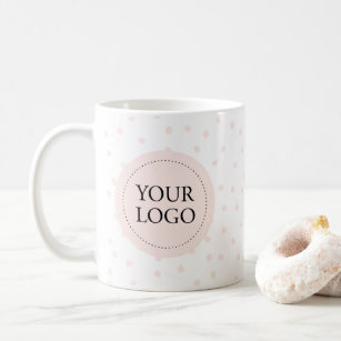 Taza De Café Personalizado de logotipo comercial mínimo rosa si