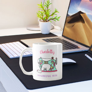 Taza De Café Personalizado de máquina de coser retro de color d
