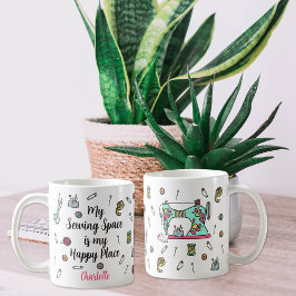 Taza De Café Personalizado de máquina de coser retro de color d