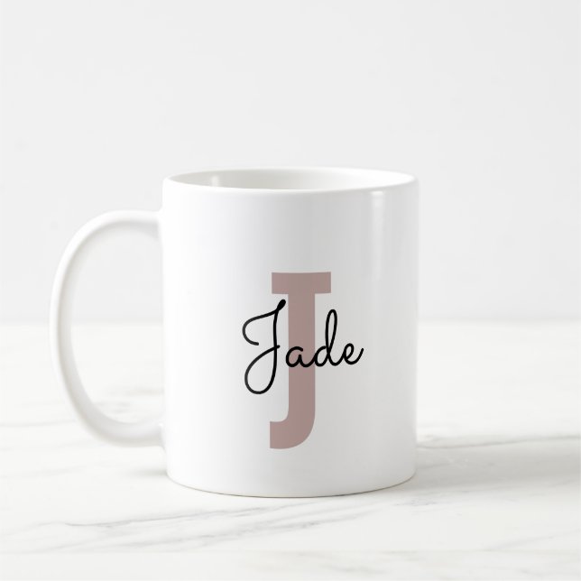 Taza De Café Personalizado de monograma inicial y de nombre per (Izquierda)