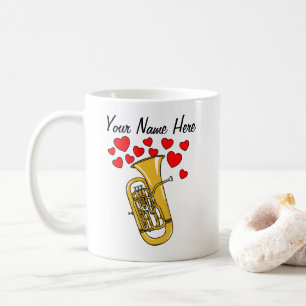 Taza De Café Personalizado de música de brass en el corazón de