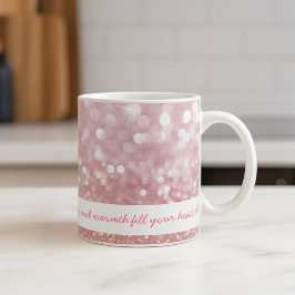 Taza De Café Personalizado de Navidades de clase Pink Sparkle M