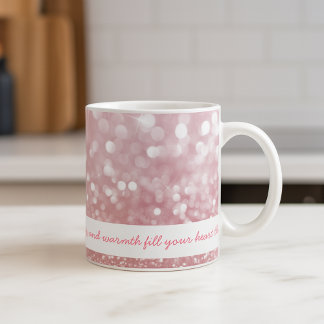 Taza De Café Personalizado de Navidades de clase Pink Sparkle M