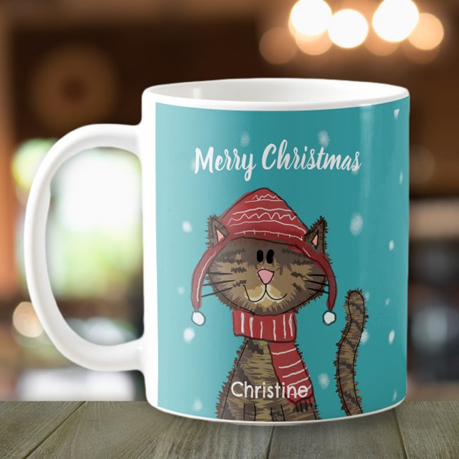 Taza De Café Personalizado de Navidades de felinos personalizad (Subido por el creador)