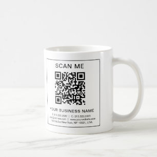 Taza De Café Personalizado de negocio Código QR Simple Escaneo 