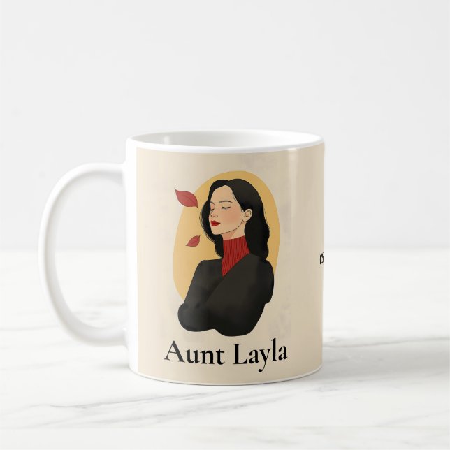 Taza De Café Personalizado de nombre de mujer artística elegant (Izquierda)
