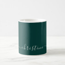 Taza De Café Personalizado de nombre moderno Minimalista blanco
