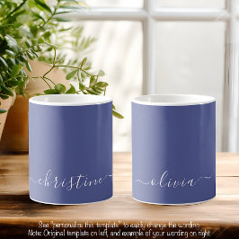 Taza De Café Personalizado de nombre moderno Minimalista y medi
