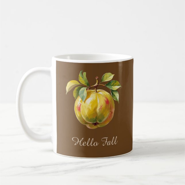 Taza De Café Personalizado de otoño Hola Texto de otoño Diseño  (Izquierda)