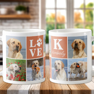 Taza De Café Personalizado de Perro  7 Collage de fotos Boho Na