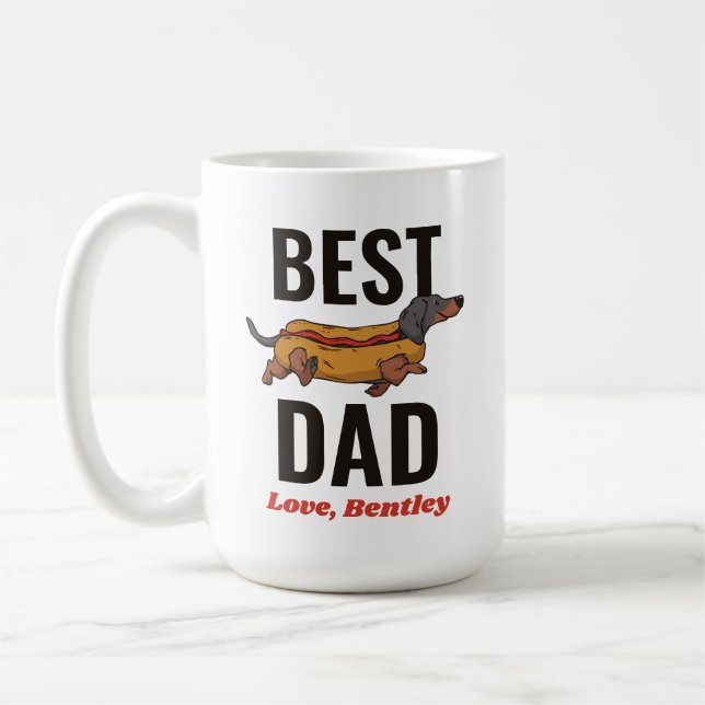 Taza De Café Personalizado de perro canino caliente de Dachshun (Izquierda)