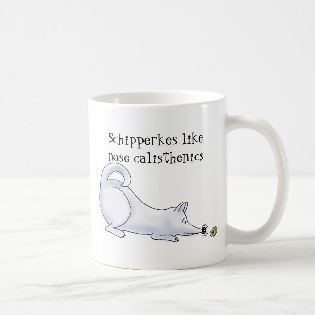 Taza De Café Personalizado de perro de Schipperke (Derecha)