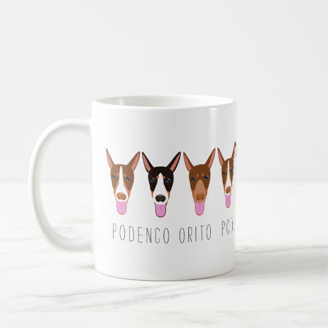 Taza De Café Personalizado de personalizable Podenco Orito Perr (Izquierda)