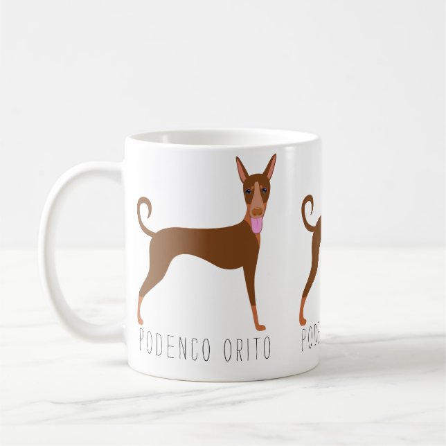 Taza De Café Personalizado de personalizable Podenco Orito Perr (Izquierda)
