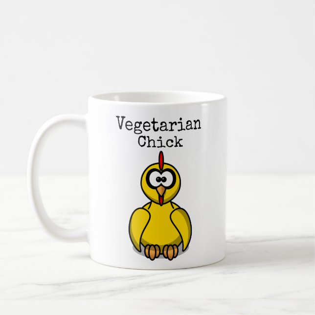 Taza De Café Personalizado de polluelos vegetarianos (Izquierda)