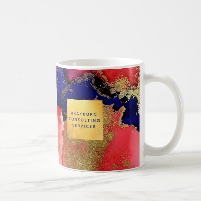 Taza De Café Personalizado de Relieve metalizado dorado Texto R (Derecha)