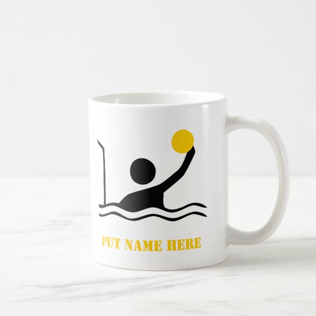 Taza De Café Personalizado de silueta negra del jugador de wate (Derecha)