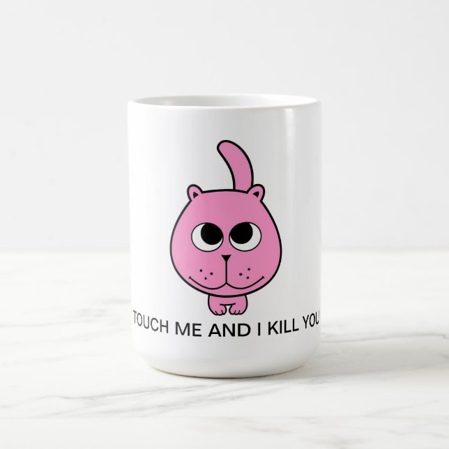 Taza De Café personalizado de sonrisa de gatitos rosados con te (Centro)
