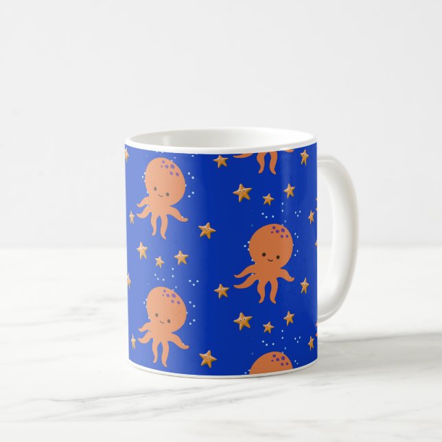 Taza De Café Personalizado de Starfish de Octopus Cute (Anverso derecho)