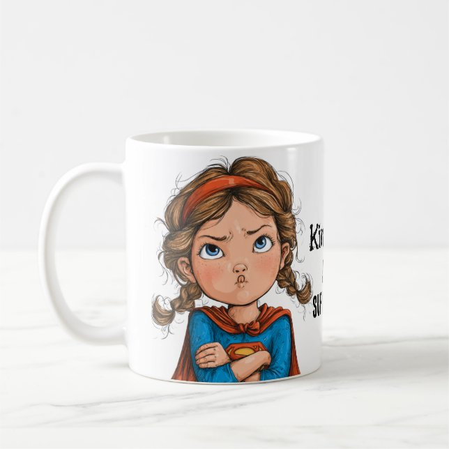 Taza De Café Personalizado de superhéroe de Bratty (Izquierda)