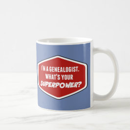 Taza De Café Personalizado de superpotencia genealógica Blue Mu
