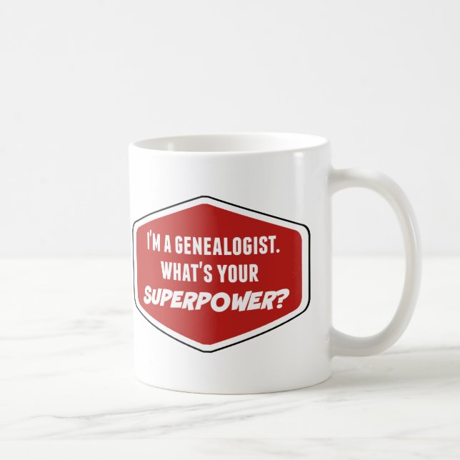 Taza De Café Personalizado de superpotencia genealógica Coffee  (Derecha)