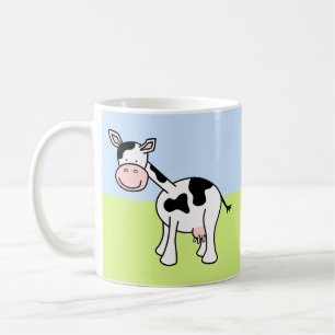 Taza De Café Personalizado de vaca negra y blanca.