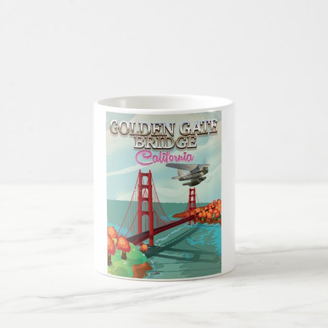 Taza De Café Personalizado de viajes Golden Gate Bridge Califor (Centro)