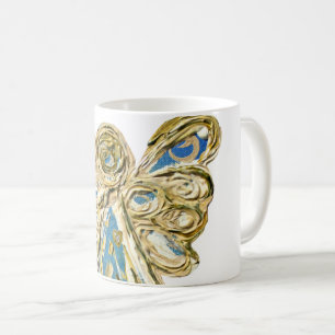 Taza De Café Personalizado del Ángel de la Guardia Azul café ta