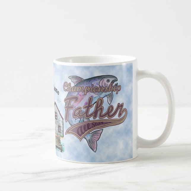 Taza De Café Personalizado del campeón de pesca padre (Derecha)