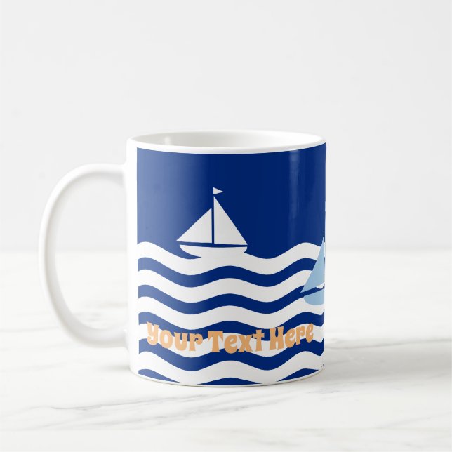 Taza De Café Personalizado del Día de las Barcas Navales (Izquierda)