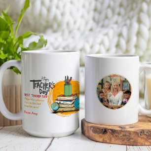 Taza De Café Personalizado del Día del Profesor Feliz