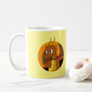 Taza De Café personalizado del dragón naranja