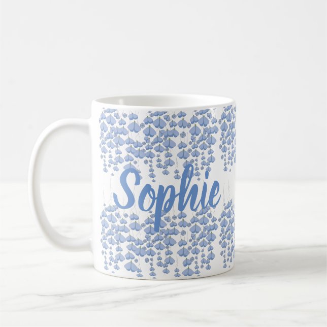 Taza De Café Personalizado del enjambre de mariposa azul (Izquierda)
