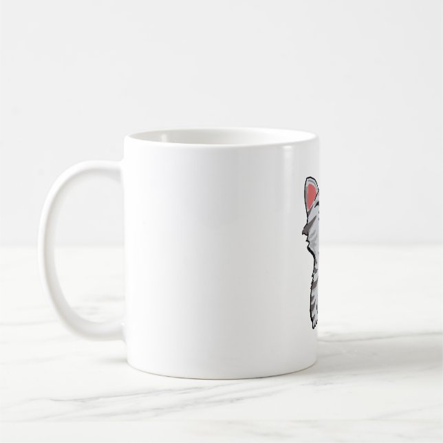 Taza De Café personalizado del gato personalizado gris (Izquierda)