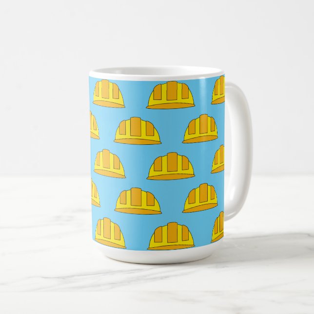 Taza De Café Personalizado del Gorra duro amarillo (Anverso derecho)
