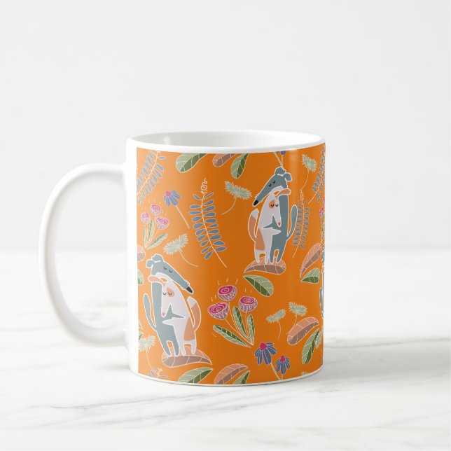 Taza De Café Personalizado del Naranja de Podenco Dog y Galgo (Izquierda)