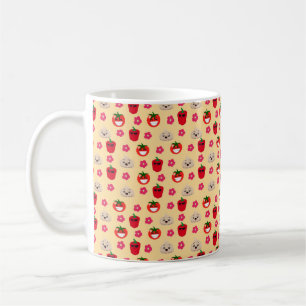 Taza De Café Personalizado del patrón de fondo vegetal sonrient