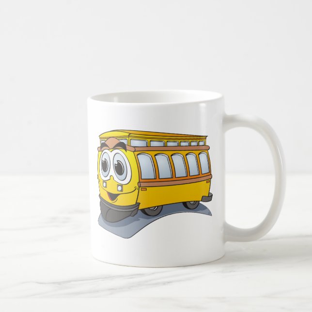 Taza De Café Personalizado del Trole Amarillo (Derecha)