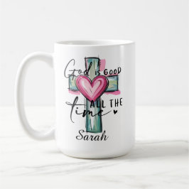 Taza de café Personalizado Dios es Bueno Todo el T