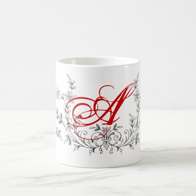 Taza De Café Personalizado Diseño de Bonito monogramado persona (Centro)
