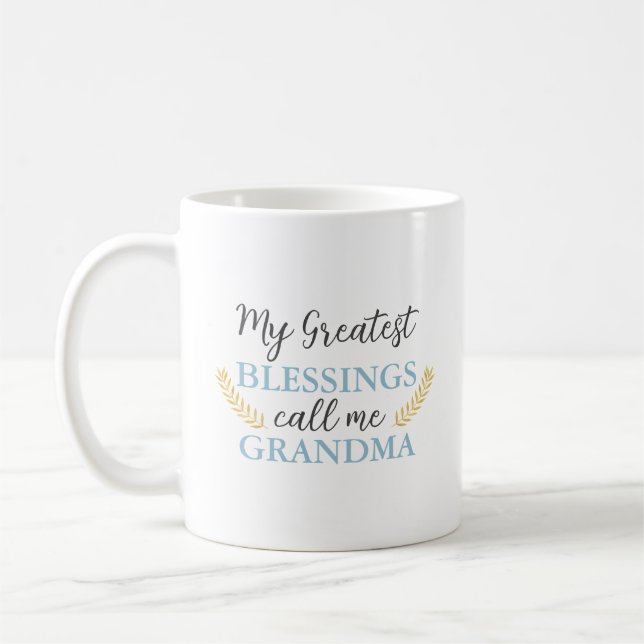 Taza De Café Personalizado Diversión Abuela Cita Texto (Izquierda)