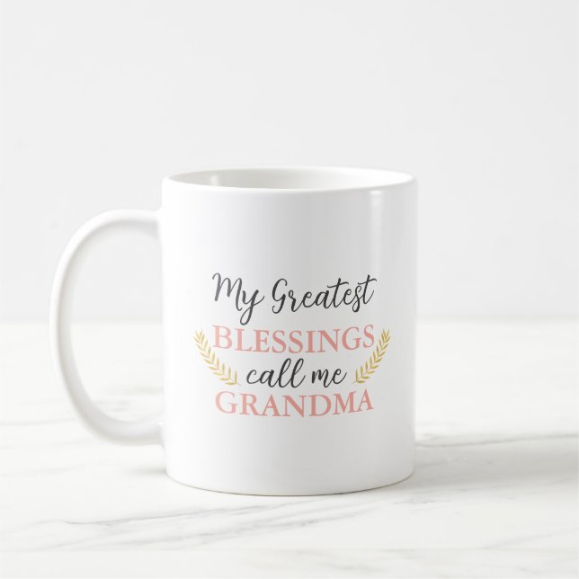 Taza De Café Personalizado Diversión Abuela Cita Texto (Izquierda)