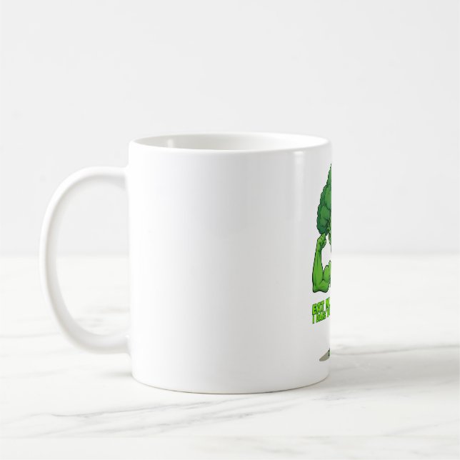 Taza De Café Personalizado divertida de Broccoli, Strand Veggie (Izquierda)
