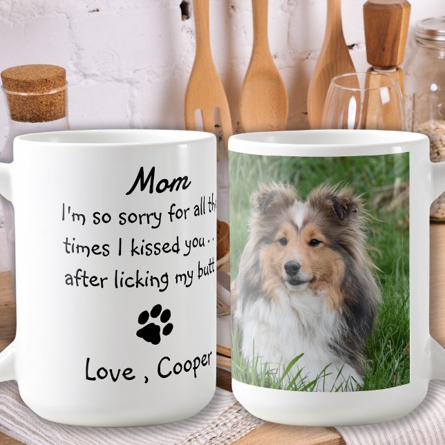 Taza De Café Personalizado Divertida Photo Dog Mom (Subido por el creador)