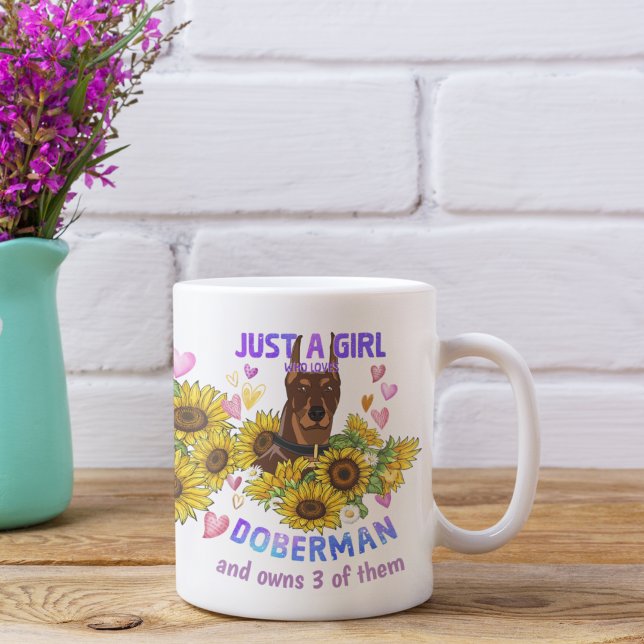 Taza De Café Personalizado Doberman Lover Trainer Floral (Subido por el creador)
