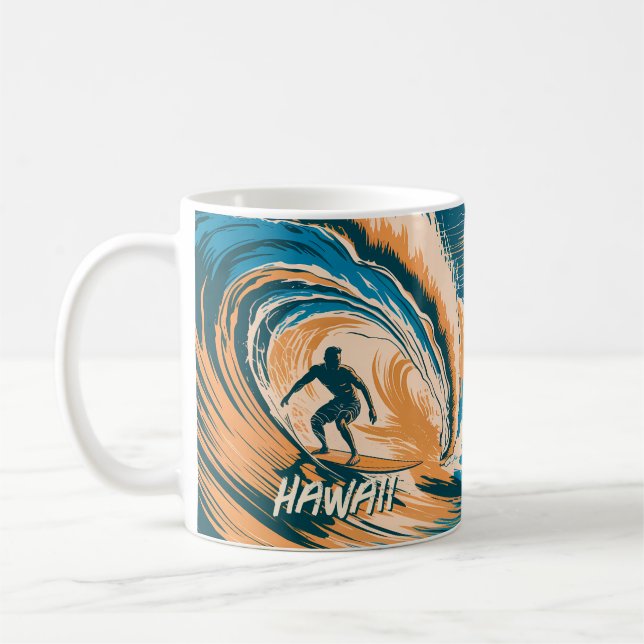 Taza De Café Personalizado Doble Lado Honolulu Diamond Head Sur (Izquierda)