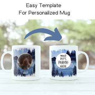 Taza De Café Personalizado Dog Photo Mountain